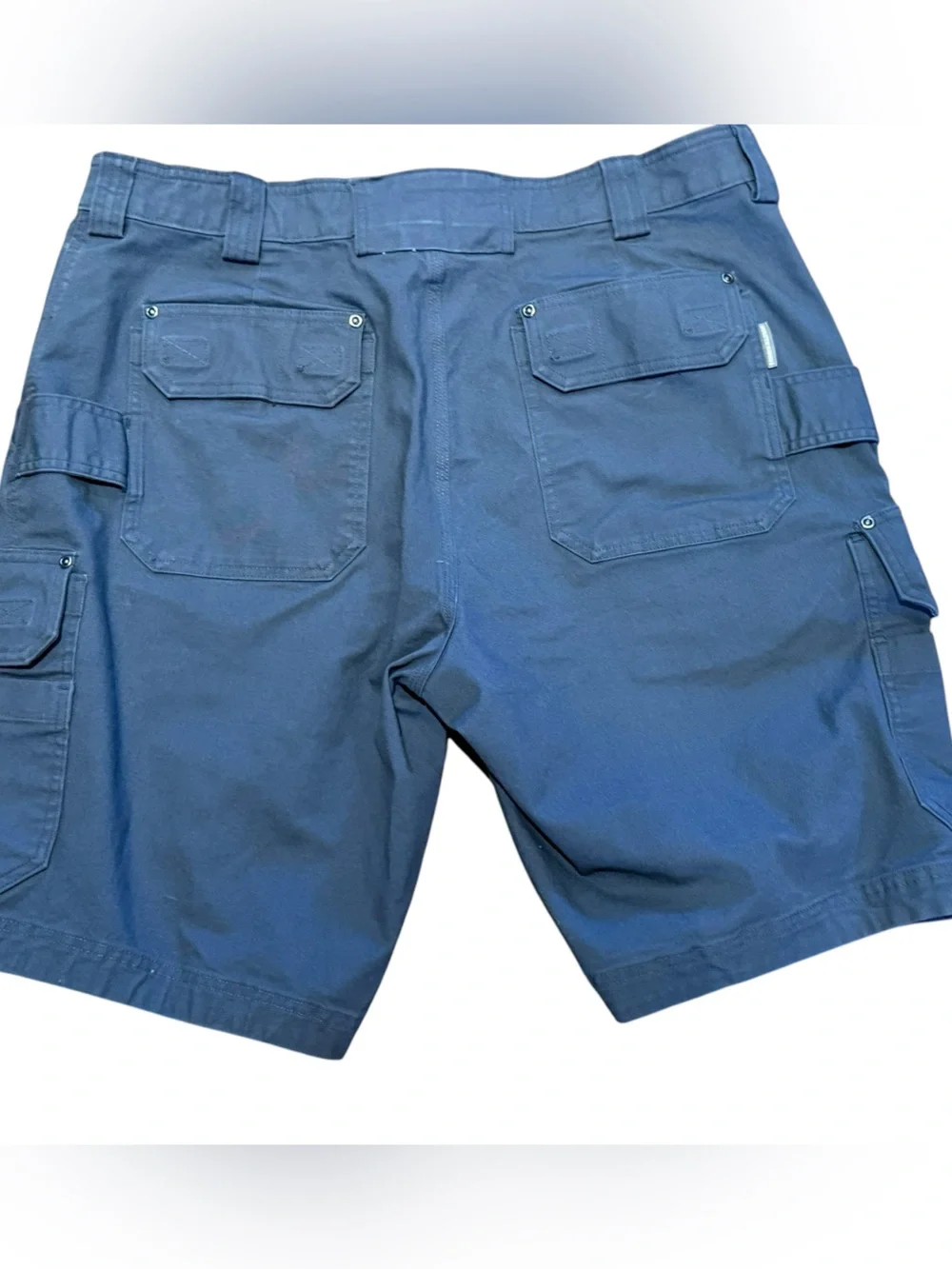 Duluth Trading Co Men's 40 x 10 Blue/Gray Flex Fire Hose Cargo Shorts